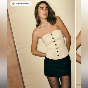 Reformation Kalilia Top Ivory - Size 10